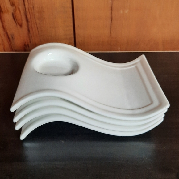 Tannex Porcelain Cappuccino Cups & Snack Plate Saucers Set of 4 - Picture 3 of 15